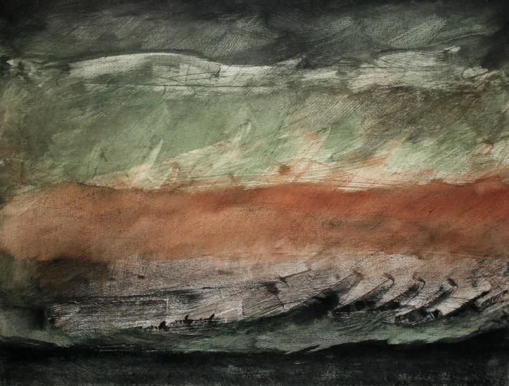 Jean Marie LEDANNOIS - Peinture originale - Gouache - Composition abstraite 49