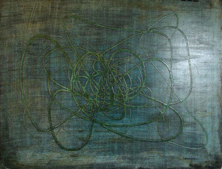 Jean Marie LEDANNOIS - Peinture originale - Gouache - Composition abstraite 89