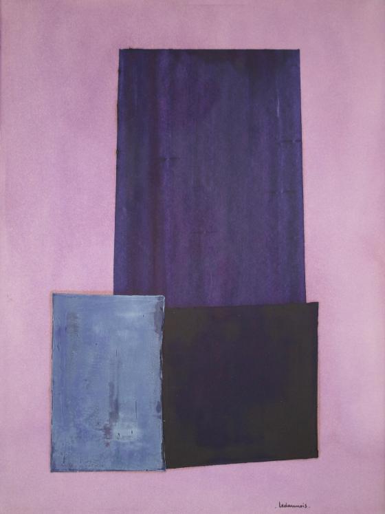 Jean Marie LEDANNOIS - Peinture originale - Gouache - Composition abstraite 100