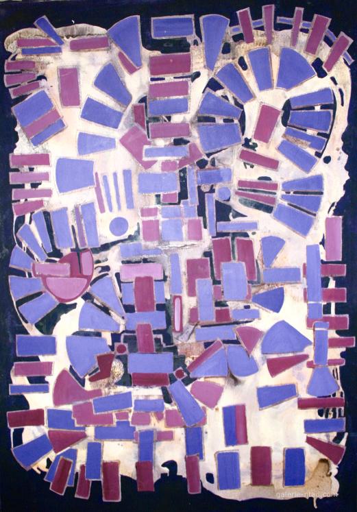 Jean Marie LEDANNOIS - Peinture originale - Gouache - Composition abstraite