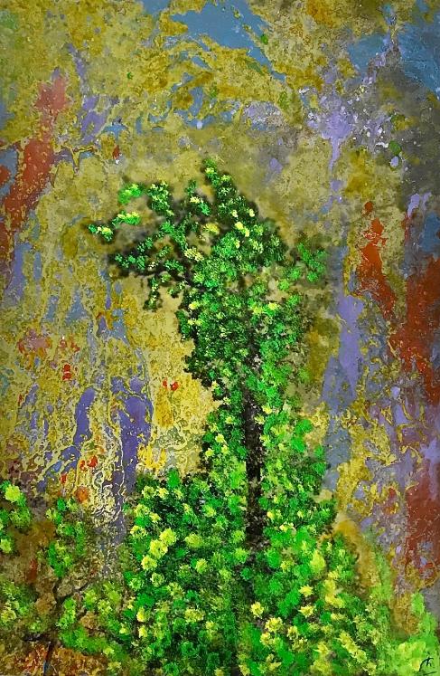 Jean Claude Chastaing - Peinture à huile sur photo - Balade en forêt 5