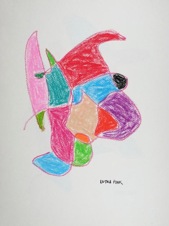 Lutka PINK - Dessin original - Pastel - Composition