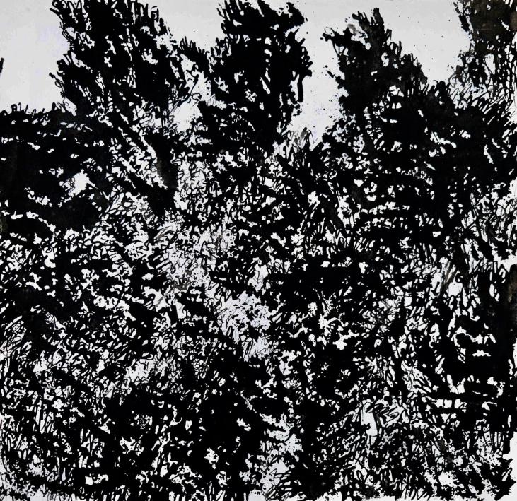 Jean-Pierre STORA - Peinture originale - Lavis - L'arbre