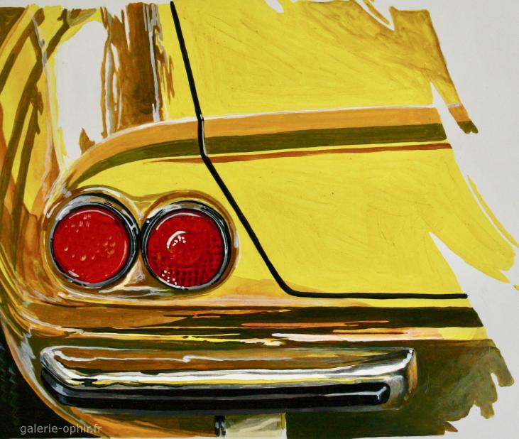 Jerry KOH - Peinture originale - Gouache - Ferrari Daytona