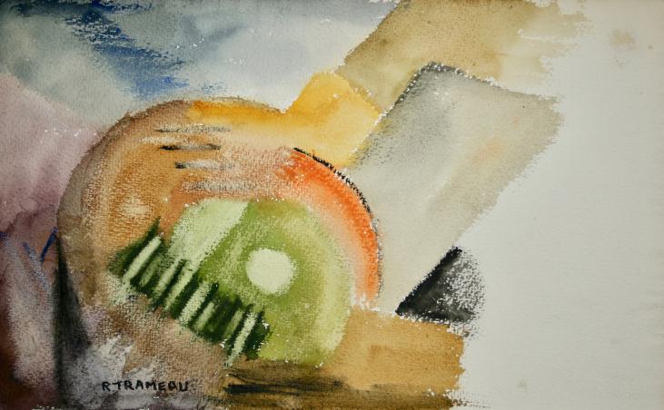 Raymond TRAMEAU - Peinture originale - Aquarelle - Composition abstraite 8