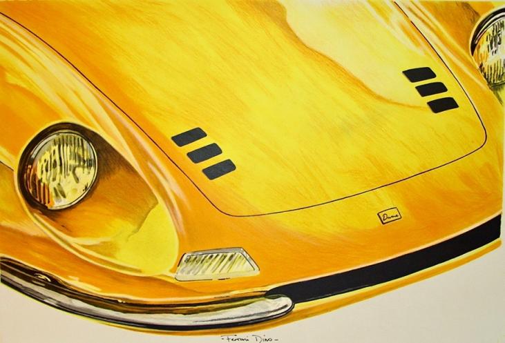 Jerry KOH - Estampe originale - Lithographie - Ferrari Dino