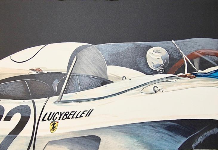 Jerry KOH - Estampe originale - Lithographie - Ferrari 250 Testa Rossa Lucybelle II