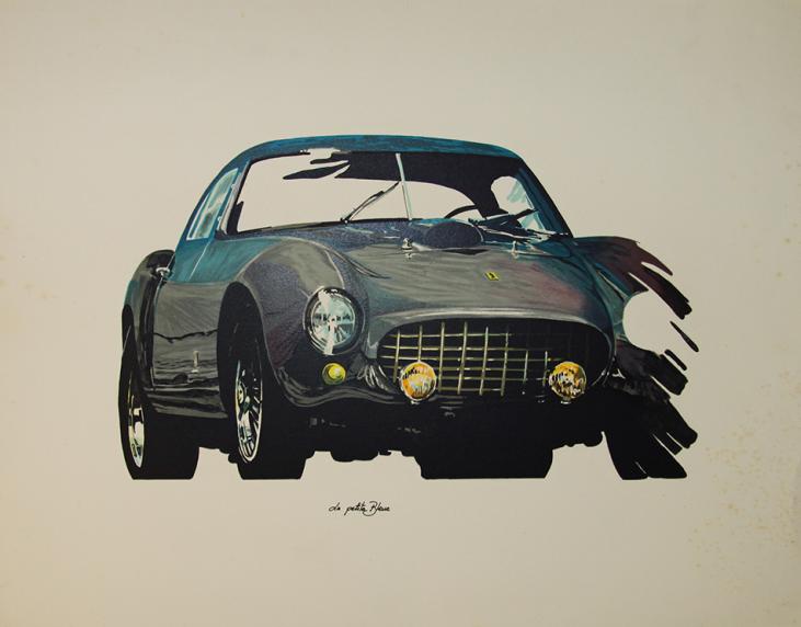 Jerry KOH - Estampe originale - Lithographie - Ferrari La petite bleue