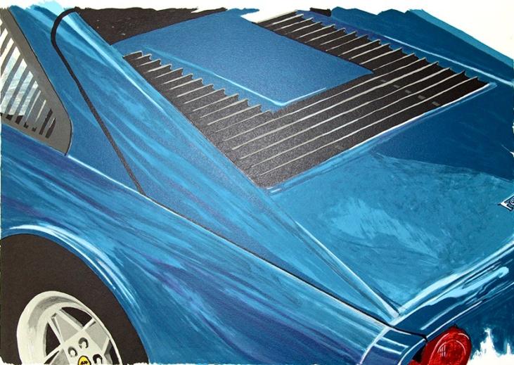 Jerry KOH - Estampe originale - Lithographie - Ferrari 328 GTB