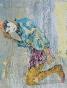 Jean Claude Chastaing - Peinture originale - Grattage sur image - Portrait intérieur 120