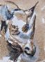 Magdalena Reinharez - Peinture originale - Lavis encre brune - Rhinocéros