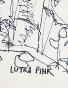 Lutka PINK - Dessin original - Encre - Fleurs 2