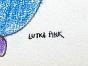 Lutka PINK - Dessin original - Pastel et Feutre - Composition